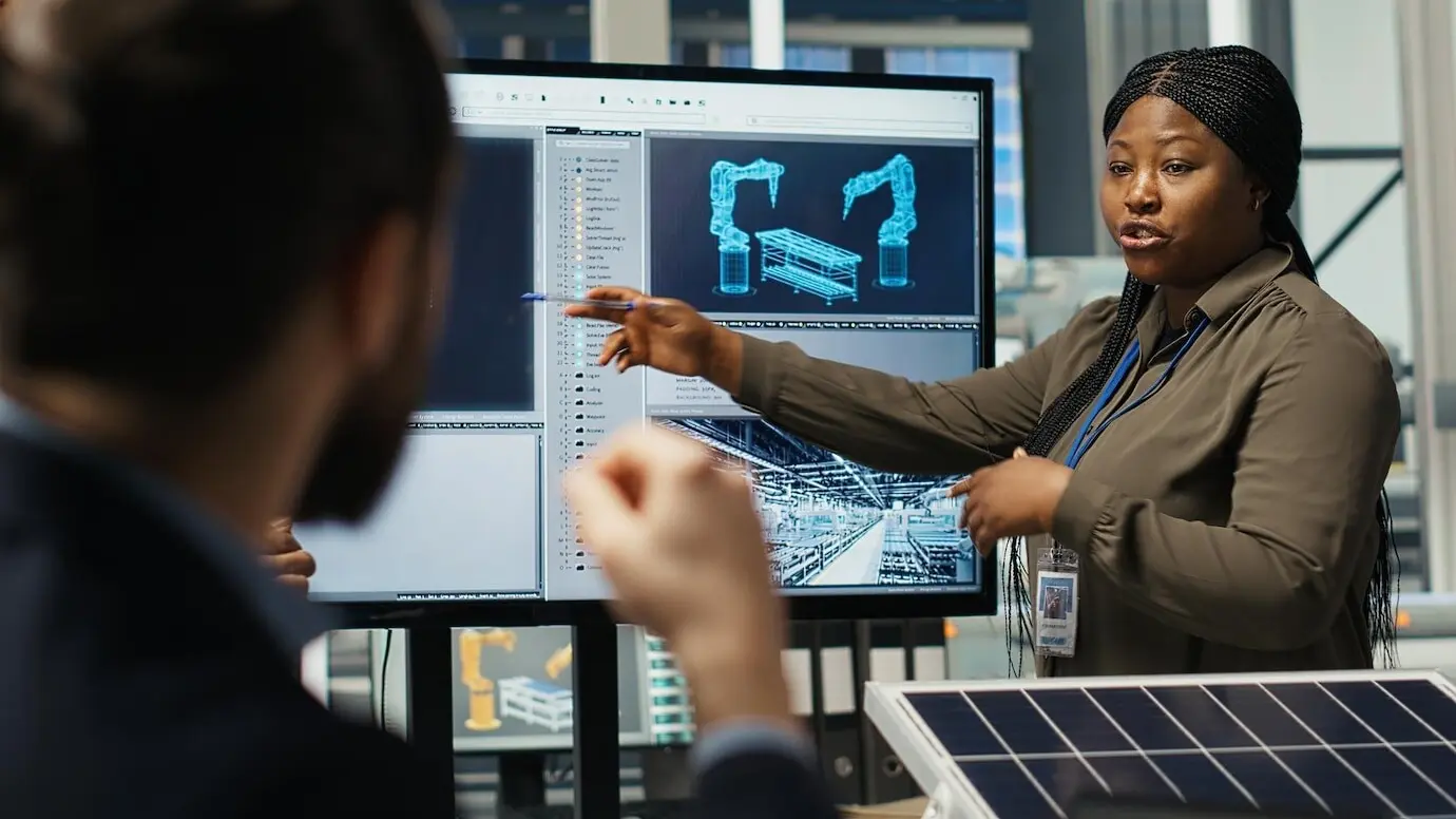 Investeerders schudden elkaar de hand en komen bijeen om strategieën voor fabrieksautomatisering te bespreken.